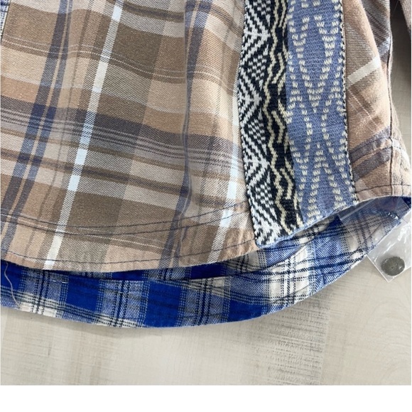 NWOT FREE PEOPLE oversized plaid boho casual weekend lounge flannel shirt tunic - Picture 6 of 6